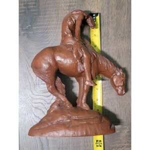 Red Mill Mfg End of The Trail Bronze Color Indian‎ on Horse Sculpture Figurine